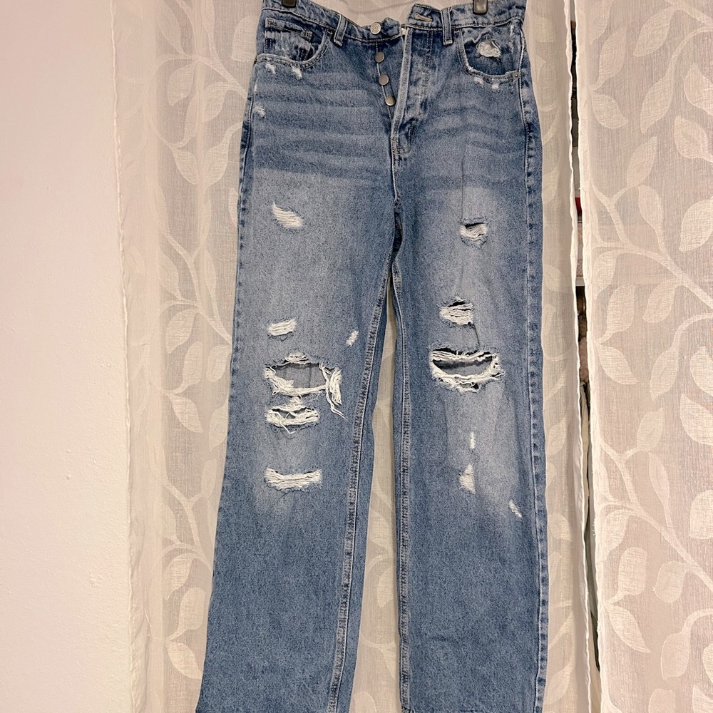 Blue denim jeans